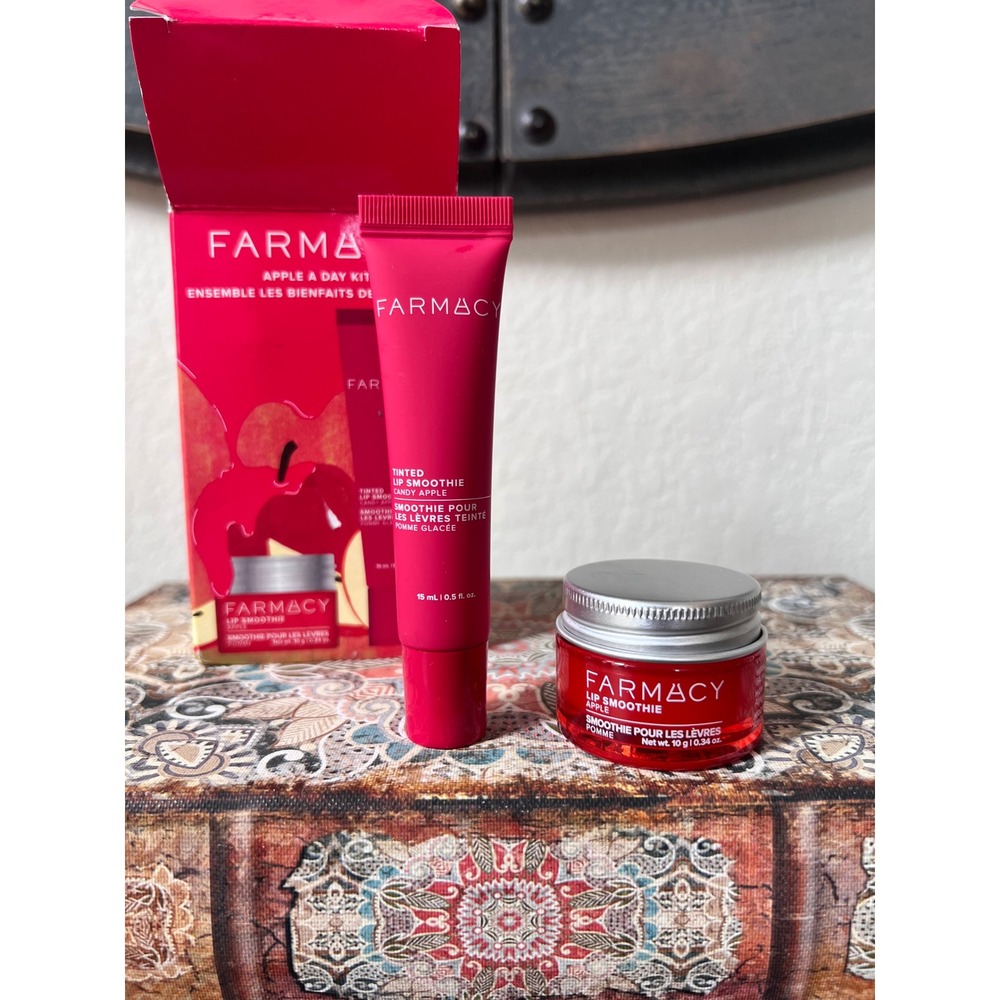Farmacy Apple A Day Kit Lip Smoothie & Tinted Candy Apple Gloss Set
